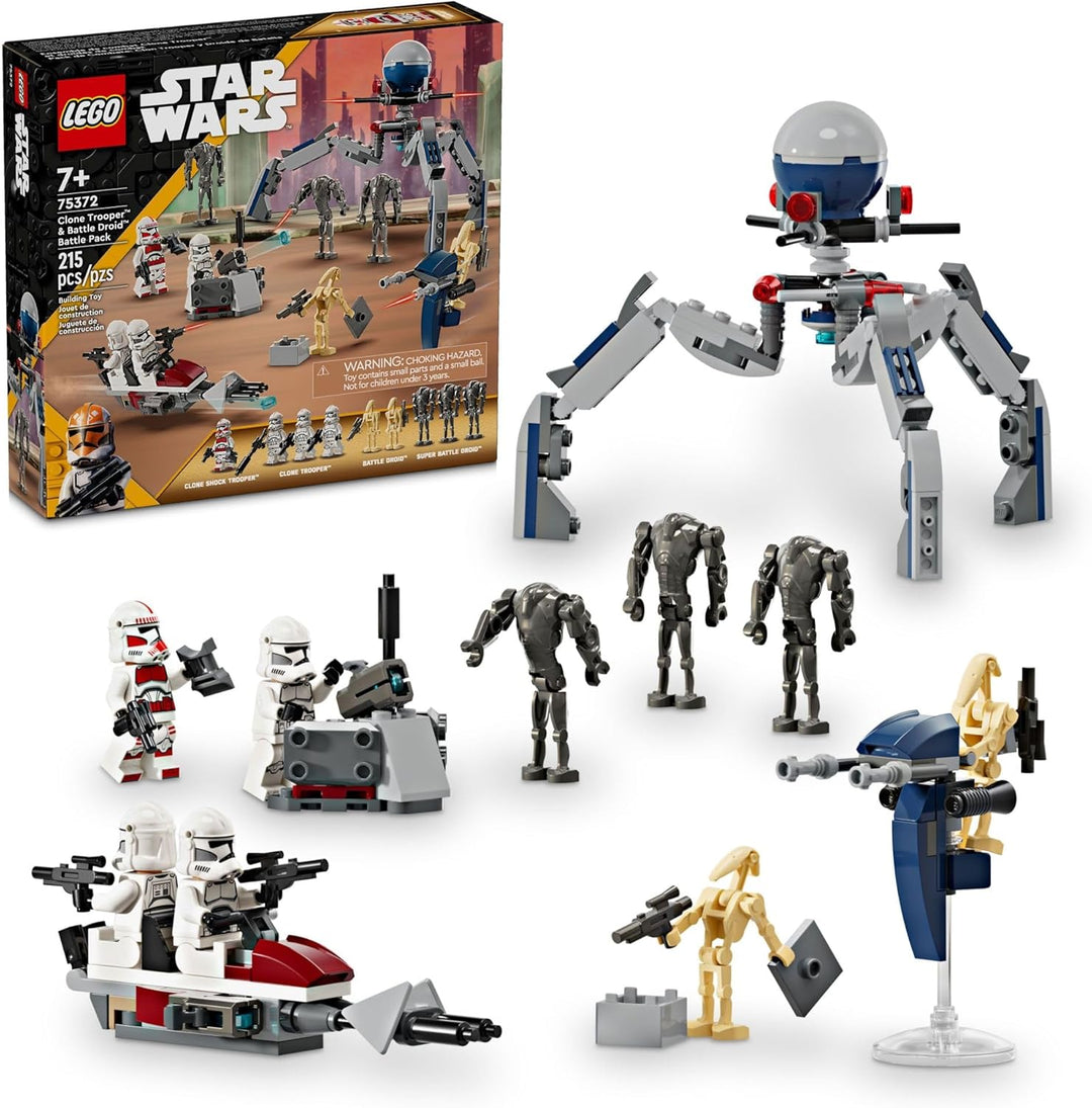 LEGO 75372 Clone Trooper™ & Battle Droid™ Battle Pack  is the perfect set for Star Wars™ fans, army builders, and LEGO collectors looking to recreate epic Clone Wars battles. Whether you're expanding your Republic forces or building up your Separatist droid army, this battle pack delivers action, playability, and great minifigures at an affordable price.