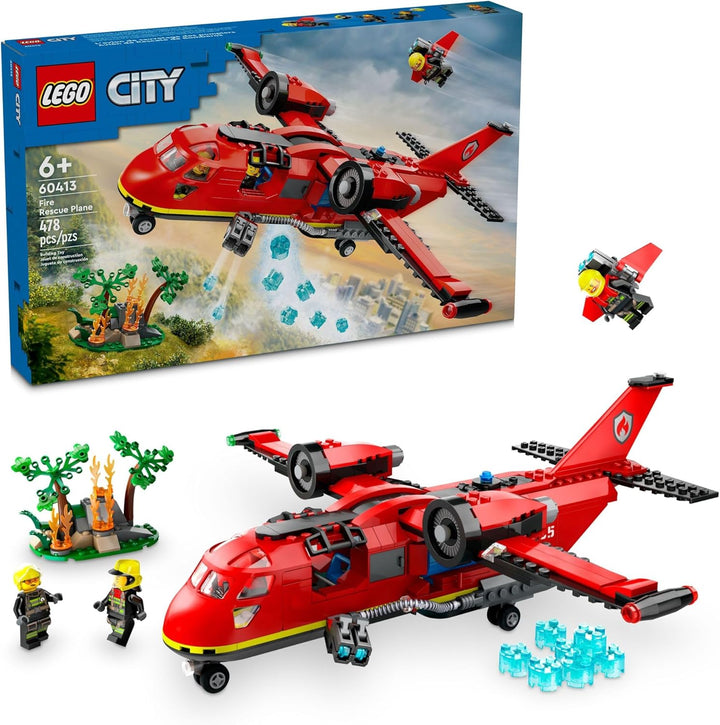 LEGO® 60413 Fire Rescue Plane, this set combines the thrill of aviation with the heroism of firefighting, offering children a platform to build, play, and imagine. Whether it's dousing flames from above or coordinating ground rescues, the Fire Rescue Plane provides endless opportunities for creative storytelling and role-play. Comes with three firefighter minifigures—a pilot, an extinguisher operator, and a jetpack firefighter—each equipped to handle emergency scenarios on the ground and in the air.
