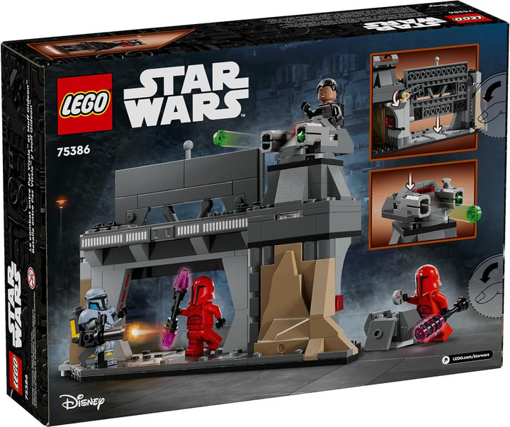 Lego 75386 Paz Vizsla™ and Moff Gideon™ Battle Set is ideal for fans of Star Wars™, Mandalorians, and Lego building, this set makes a perfect gift for birthdays, holidays, or any special occasion. Immerse yourself in the Star Wars™ universe with this highly detailed and authentic battle scene, capturing the intensity of the confrontation between Paz Vizsla™ and Moff Gideon™.