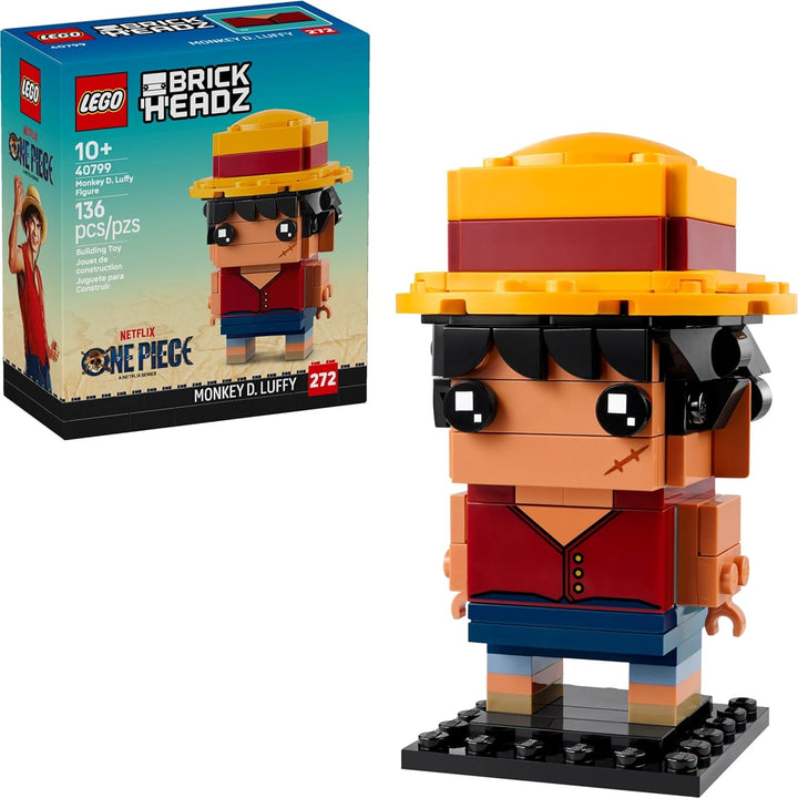 LEGO 40799 Monkey D. Luffy Figure designed for display on your desk, shelf, or as part of a LEGO and anime collection, this figure adds personality and flair to any space. Bring Monkey D. Luffy, the adventurous captain of the Straw Hat Pirates, to life in LEGO form. His trademark straw hat, red vest, and fearless spirit are captured in every detail. With an accessible piece count, this set is quick yet satisfying to assemble, making it enjoyable for both LEGO fans and anime enthusiasts.