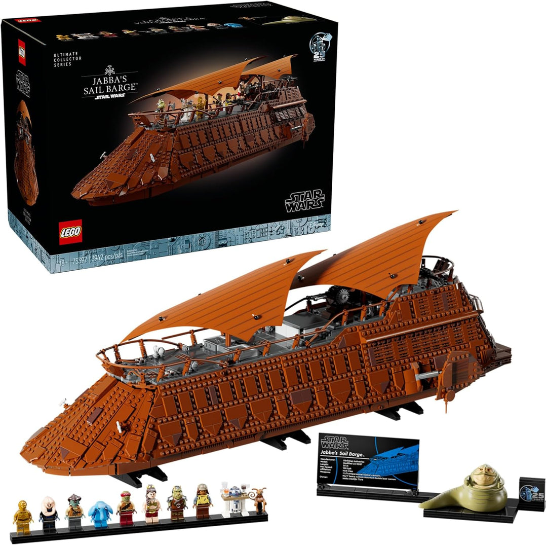 LEGO® 75397 Jabba’s Sail Barge™ offers a challenging and rewarding build, perfect for adult LEGO® fans seeking a detailed and engaging project. Once completed, the Jabba’s Sail Barge™ serves as a stunning display piece, showcasing your passion for both LEGO® building and Star Wars™ lore.