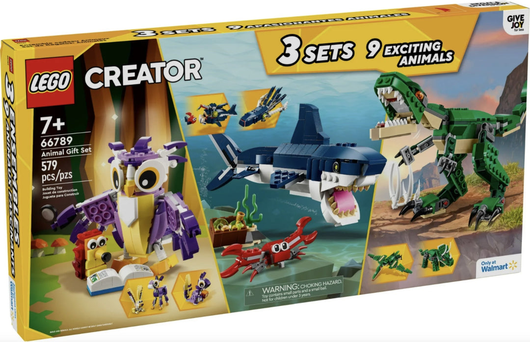 LEGO 66789 Animal Gift Set designed for kids, families, and animal lovers, this set offers an easy yet engaging build that sparks creativity and storytelling. Each animal features vibrant colors and detailed features, making every model fun to build and delightful to look at. Kids can mix, match, and imagine adventures for their animal friends, building fine motor skills and storytelling abilities.