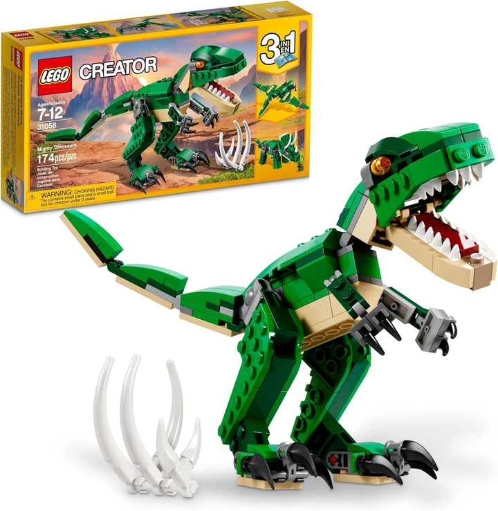 LEGO 31058 Mighty Dinosaurs a must-have for kids fascinated by dinosaurs, combining educational interest with imaginative play. Rebuilding and customizing the models enhances creativity, spatial reasoning, and hands-on STEM skills.Budget-friendly and fun-packed, this set makes an excellent birthday, holiday, or reward gift for kids aged 7 and up.