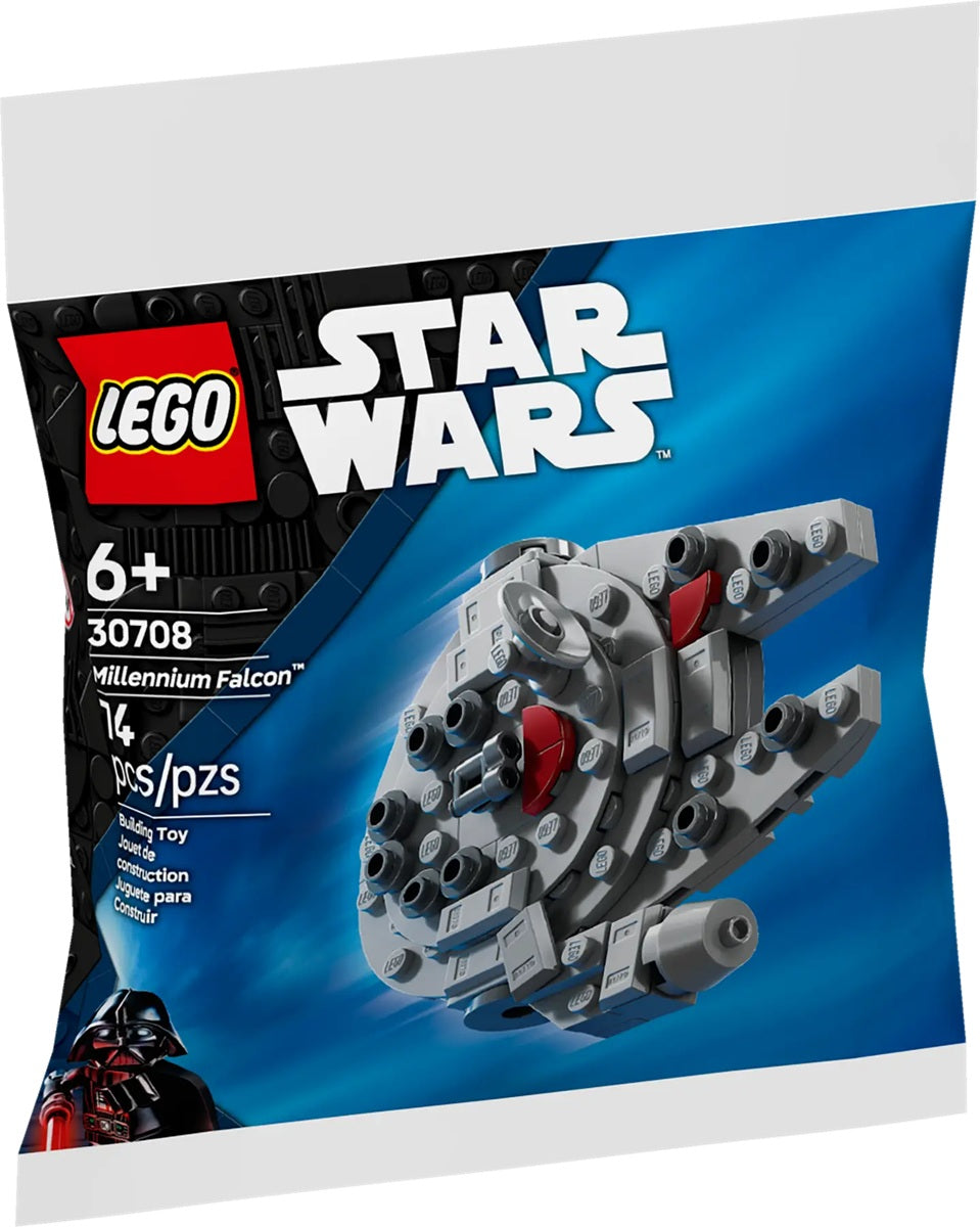 LEGO 30708 Millennium Falcon™ Mini-Build brings the unmistakable design of the Millennium Falcon into a bite-sized build—perfect for fans who want the Falcon without the massive display footprint. One of the most affordable ways to own an official Millennium Falcon LEGO model—ideal for gifting, collecting, or filling out your LEGO Star Wars lineup.