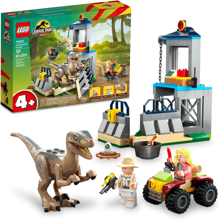 Step into a world of dinosaur delight with the LEGO 76957 Velociraptor Escape set. With 195 pieces, it's a must-have addition to your LEGO collection. Relive the excitement of Jurassic World, stage epic dino escapes, and let the adventure of a lifetime unfold before your eyes!