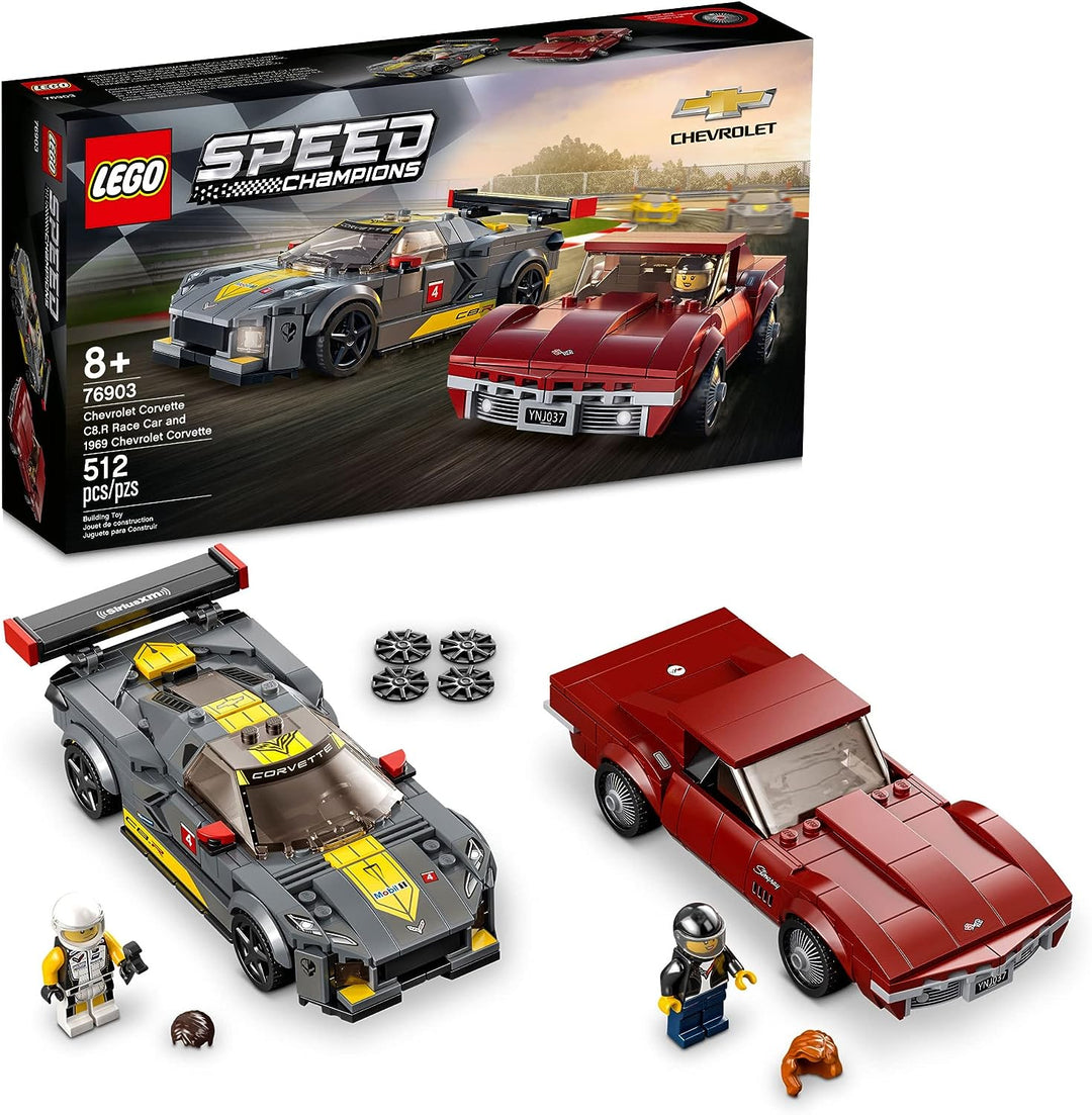 Experience the best of Chevrolet's racing legacy with the LEGO 76903 Chevrolet Corvette C8.R Race Car and 1969 Chevrolet Corvette set. With 512 pieces, it's a must-have addition to your LEGO collection. Hit the racetrack, feel the rush of the race, and let the dual racing marvel be the centerpiece of your high-speed adventures!