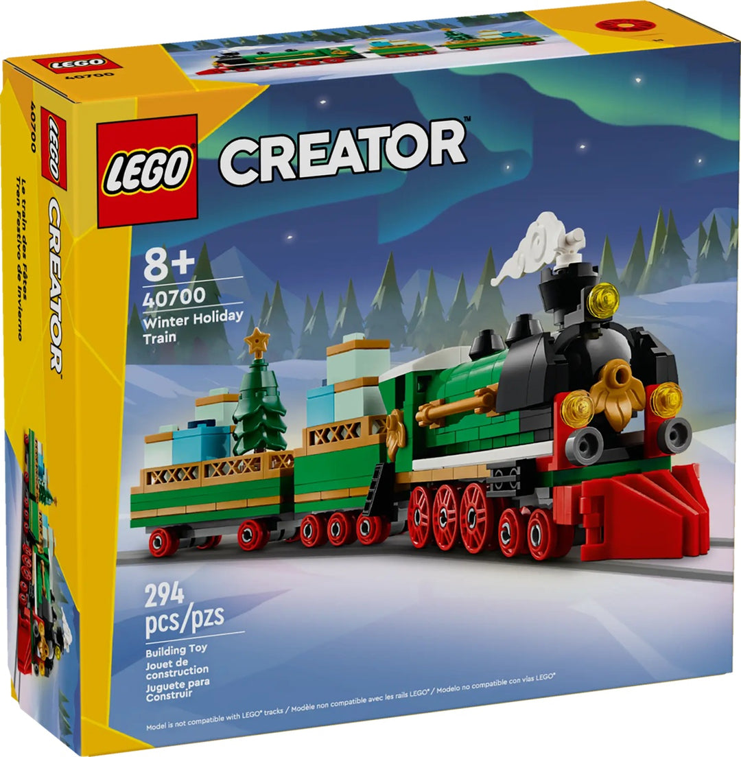 The LEGO 40700 Winter Holiday Train is the perfect way to bring the holiday spirit to your LEGO collection. With its classic steam engine design, vibrant Christmas colors, and charming seasonal details, this set captures the joy and nostalgia of the holidays in every brick. Compact yet full of character, ideal for showcasing under the Christmas tree or alongside your Winter Village collection.
