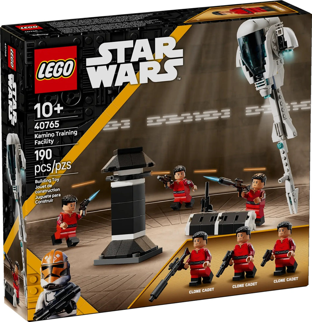 LEGO 40765 Kamino Training Facility —this one offers a fresh scene from Attack of the Clones, adding variety to your Star Wars LEGO universe. Get your hands on a Clone Cadet and Kaminoan minifigure only found in this set—perfect for custom armies and character collectors alike. Designed with movement and action in mind, this set features rotating elements and training modules that bring clone drills to life.