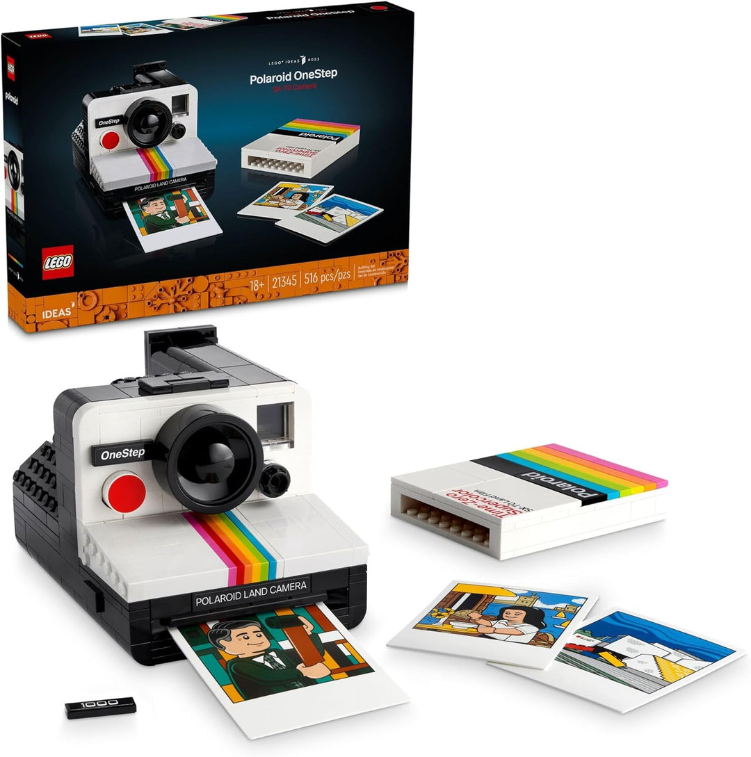 The LEGO 21345 Polaroid OneStep SX-70 camera captures the classic design and nostalgic appeal of the original camera, making it a must-have for photography enthusiasts and collectors. The interactive film cartridge slot and mock film sheet add a touch of realism, providing an engaging and enjoyable building experience. The intricate design elements and vibrant colors offer a realistic and impressive display piece, perfect for showcasing your love for vintage photography.