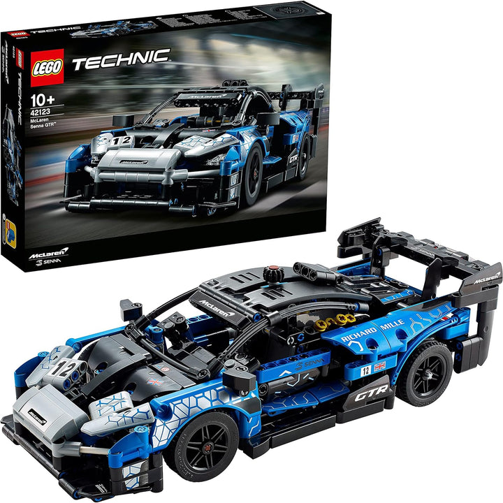 LEGO 42123 McLaren Senna GTR™ ffers a detailed and exhilarating building experience, celebrating the engineering marvel of the McLaren Senna GTR™. The functional steering, V8 engine with moving pistons, and opening dihedral doors add to the excitement and realism, enhancing imaginative play.