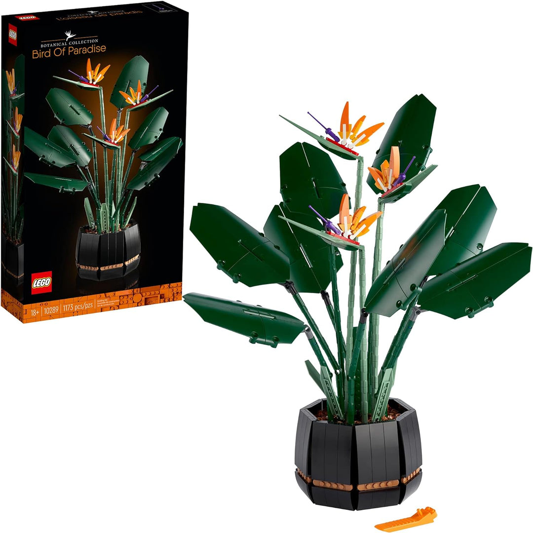 Capture the beauty of nature with the LEGO 10289 Bird of Paradise. With 1,173 pieces, it's a must-have addition to your LEGO collection. Embrace the world of tropical flora, learn about the Bird of Paradise, and let the exotic allure of this botanical masterpiece grace your living space with its vibrant charm and elegance!