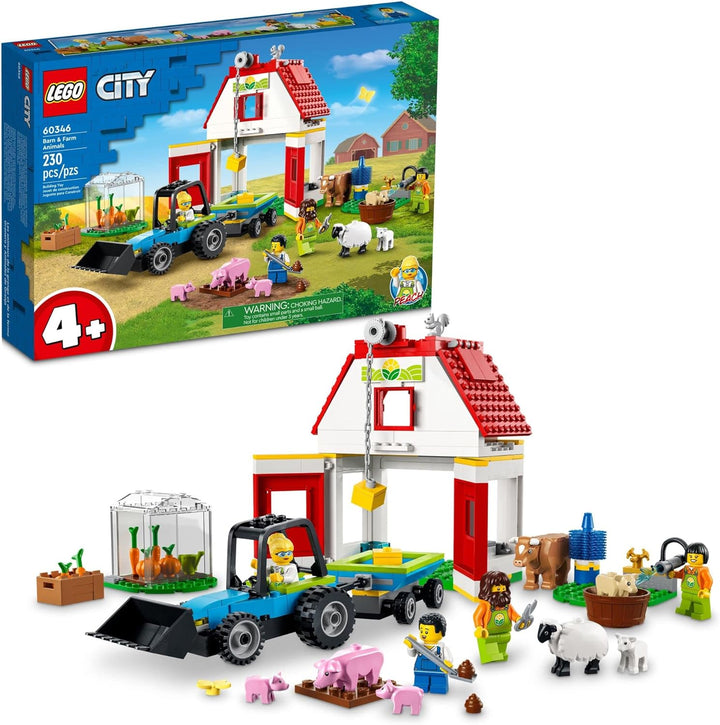 Create your own countryside adventure with the LEGO 60346 Barn &amp; Farm Animals. With 230&nbsp;pieces, it's a must-have addition to your LEGO collection. Immerse yourself in the world of farm life, care for your animals, and let your imagination flourish as you build your ideal countryside retreat. The barn doors are open, and the farm is yours to tend!