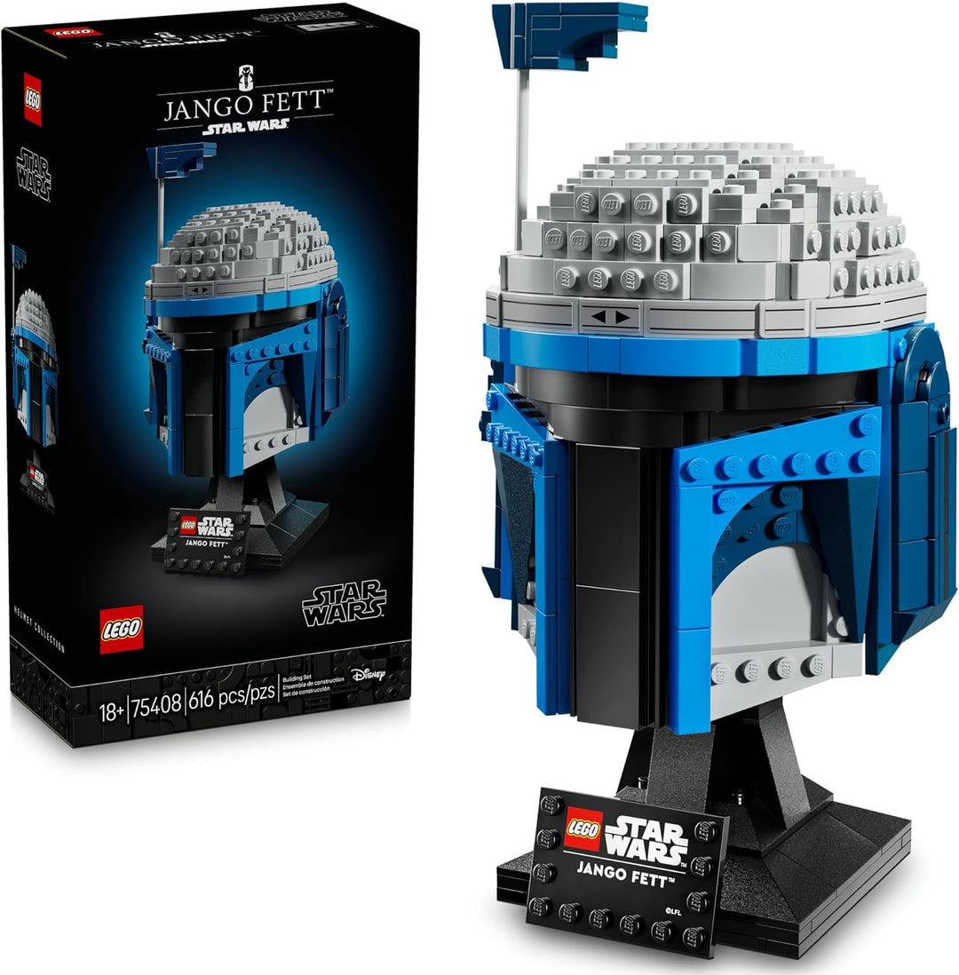LEGO 75408 Jango Fett™ Helmet includes a sturdy base with a nameplate and comes in sleek packaging that looks great on arrival and makes it an excellent gift for Star Wars fans or adult LEGO enthusiasts. Whether you're a long-time follower of the Fett legacy or a fan of the Disney+ Mandalorian saga, this helmet is a striking homage to one of Star Wars' most enduring anti-heroes.