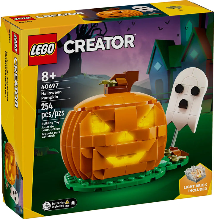 The LEGO 40697 Halloween Pumpkin captures the essence of the spooky season with its vibrant colors and classic jack-o'-lantern design. It’s the perfect decoration to add a festive and fun touch to your Halloween setup. This set is designed for builders of all ages, making it a simple and enjoyable project. Whether you're a beginner or a seasoned LEGO fan, the Halloween Pumpkin offers a relaxing and satisfying building experience.