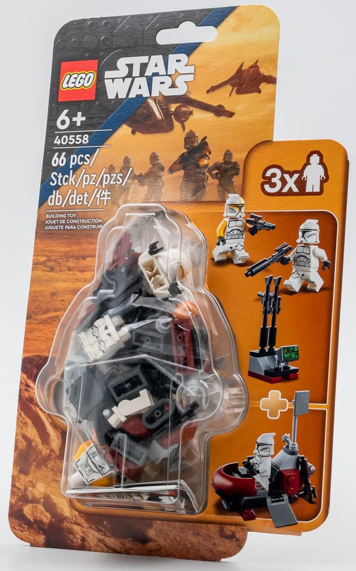 LEGO 40558 Star Wars Clone Trooper Command Station offers a fun and detailed building experience, ideal for expanding your Star Wars™ universe. The detailed design and included display base make this set an attractive piece for any Star Wars™ collection, showcasing your love for the Clone Wars era.