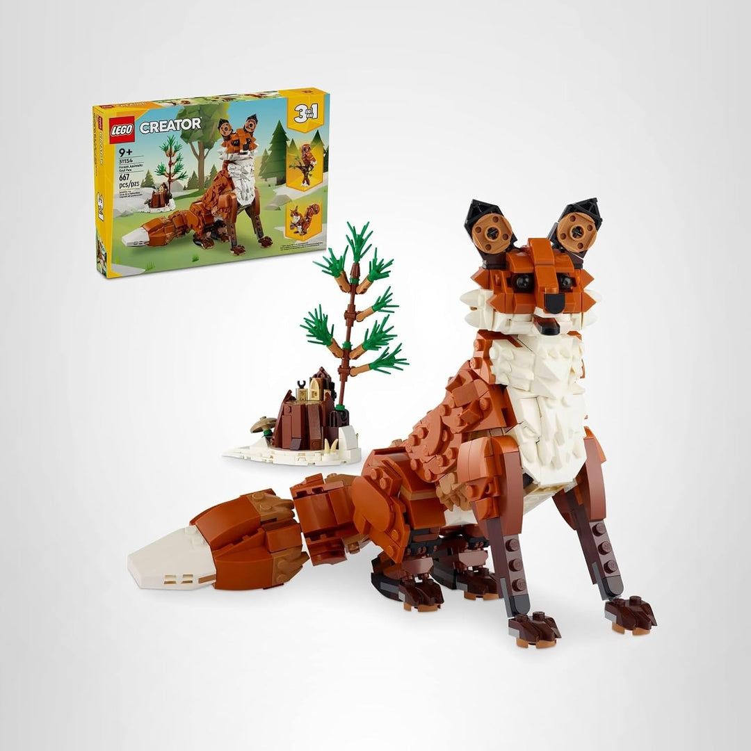 LEGO 31154 Forest Animals: Red Fox features movable parts like heads, tails, and limbs for realistic poses and storytelling fun. A beautiful tribute to forest wildlife, ideal for builders who appreciate animals and the great outdoors. With its rich colors and charming woodland style, the finished models make for eye-catching display pieces in any room.
