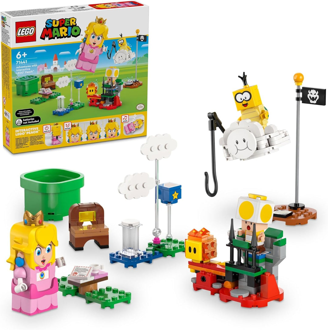 LEGO® 71441 Adventures with Interactive LEGO® Peach™  comes to life with sounds, expressions, and reactions that immerse kids in hands-on, screen-free gaming fun. Part of the LEGO® Super Mario™ universe—perfect as a standalone experience or the foundation for larger course builds. A perfect birthday or holiday gift for kids who love Super Mario™, interactive toys, and LEGO building.