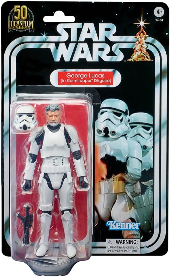 STAR WARS The Black Series George Lucas (in Stormtrooper Disguise) Toy s a rare and valuable addition to any Black Series collection. Whether showcased in its premium collector's box or posed alongside other Black Series figures, this George Lucas action figure makes a striking addition to any Star Wars collection. 