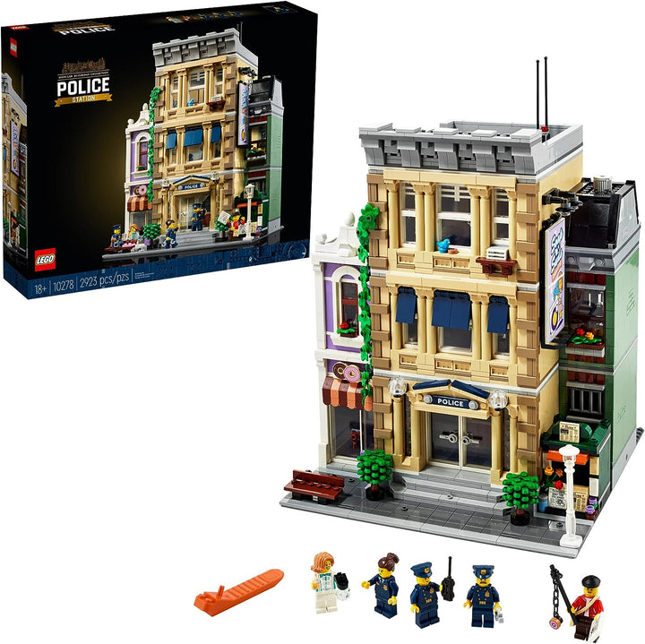 Uphold justice brick by brick with the LEGO 10278 Police Station. With 2,923 pieces, it's a must-have addition to your LEGO collection. Embrace the world of law enforcement, protect the city, and let the modern Police Station become a symbol of order and justice in your LEGO universe!