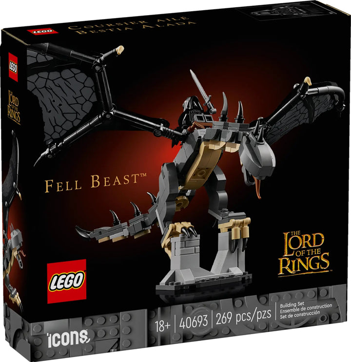 Lego 40693 The Lord of the Rings™: Fell Beast™ is perfect for fans of The Lord of the Rings™, fantasy enthusiasts, and Lego collectors, this set makes a memorable gift for birthdays, holidays, or any special occasion. With its articulated design and included minifigures, this set offers endless opportunities for imaginative play and storytelling, allowing you to recreate epic battles and scenes from The Lord of the Rings™.