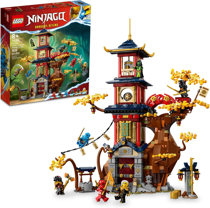  LEGO® 71795 Temple of the Dragon Energy Cores offers fans a richly detailed and multi-level playset straight from the NINJAGO® universe, perfect for reliving battles or creating new ninja adventures. The set features an intricate build with hidden traps, moving mechanisms, and an ancient magical tree wrapping through the temple structure—perfect for imaginative storytelling and high-stakes action.