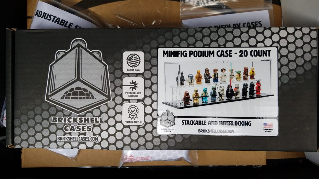 Minifigure Podium 20 Count Display Case MP20